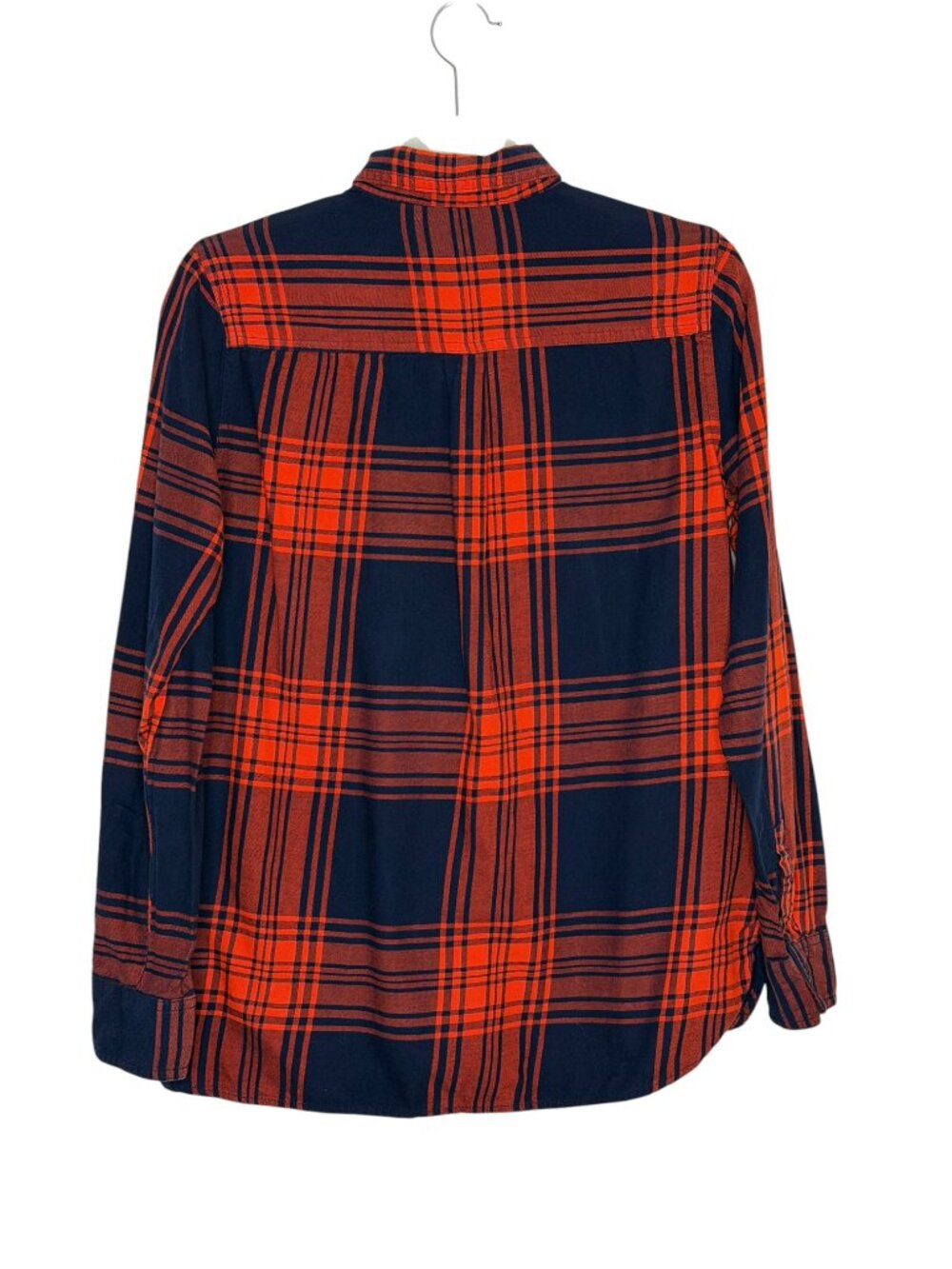Old Navy The Classic Shirt Top Blouse Flannel Plaid Womens Red Navy Blue M - Picture 4 of 7